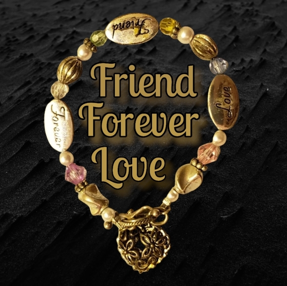 Vtg Handmade Forever Friends Bracelet - Picture 1 of 8